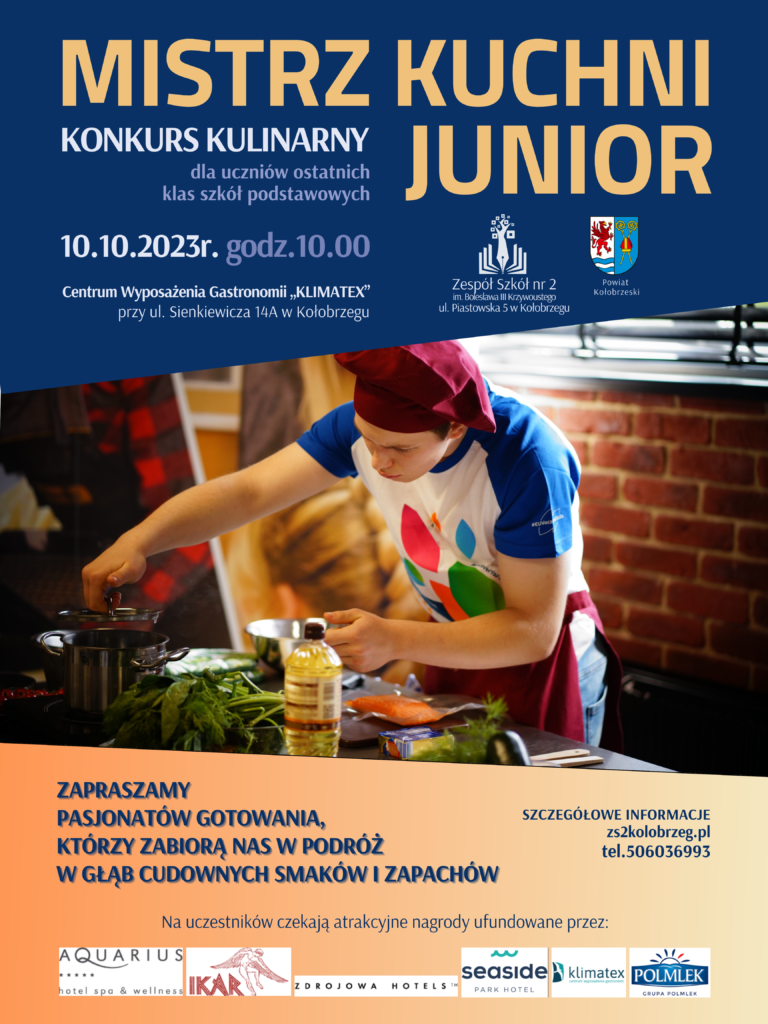 Plakat informujący o konkursie Mistrz Kuchni Junior
